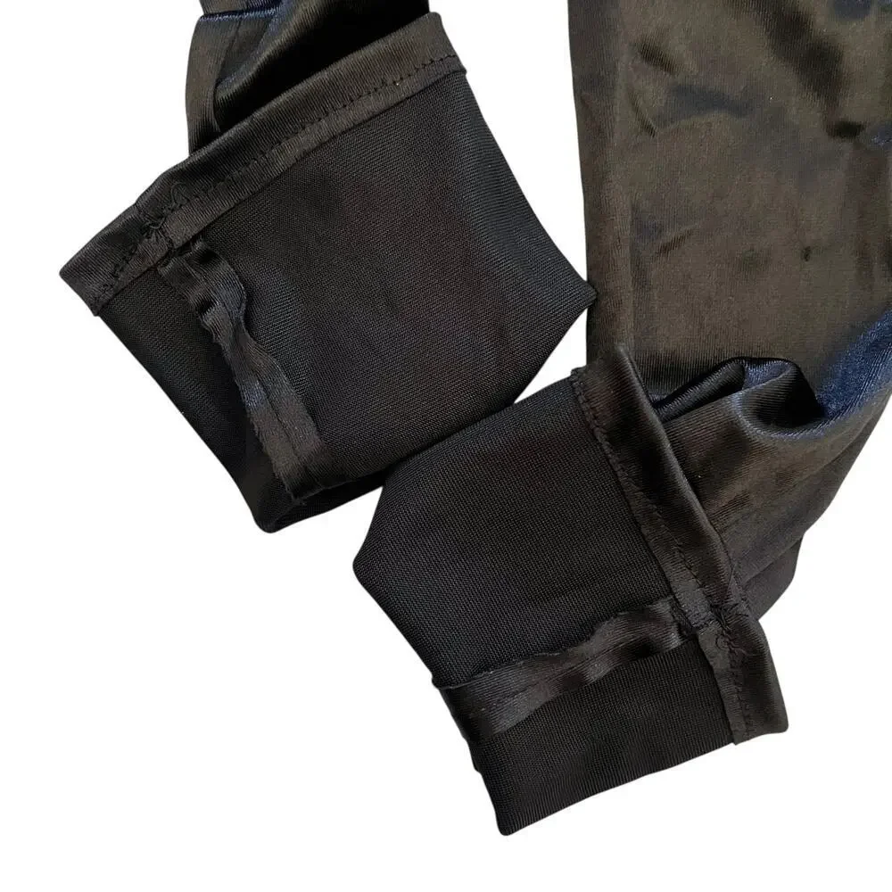 Vintage Black Satin Long Formal Elbow-Length Evening Gloves Size S/M